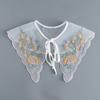 New Big Lapel Fake Collar Shawl for Womens Floral Embroider Shoulder Wraps Cape Removable Shirt Detachable False Collar Shawl