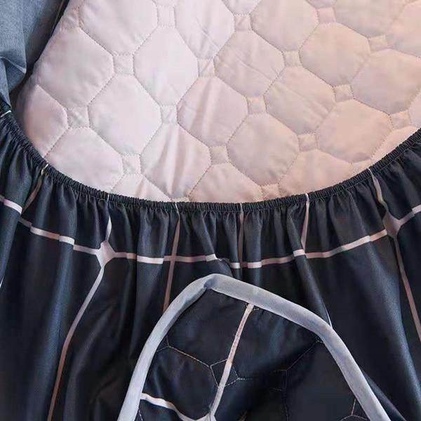 Printing Bed Fitted Sheet Cotton Thick Quilted Soft Elastic Fitted Sheet Bedding Mattress Cover Topper Single Full Queen King Sheet&Pillowcases
