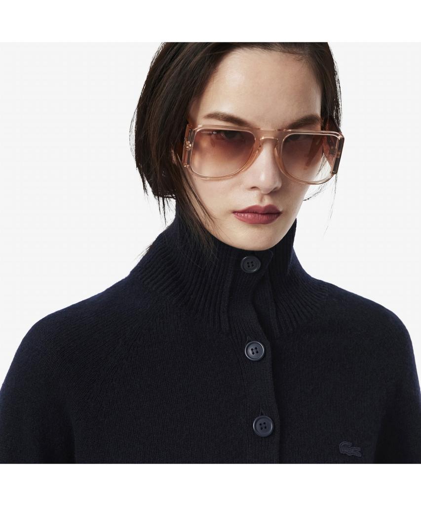 LACOSTE Women'S Carded Wool Half-Button Sweater Af4010-55N 166