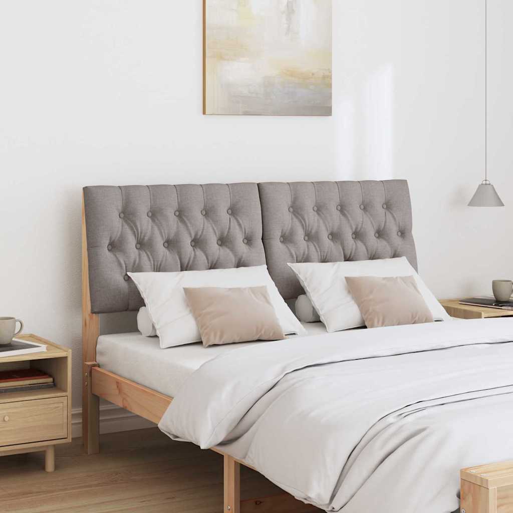 Upholstered Headboard Taupe 140 cm Solid Pine Wood