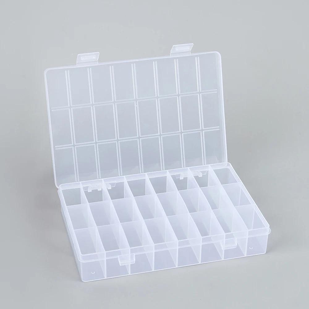 Practical 24 Grids Compartment Plastic Storage Box Jewelry Earring Bead