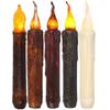 Real Wax Hand Dipped Primitive Candles Flameless Taper Candles LED Taper Flickering Candles for Halloween Party Xmas Home Decor