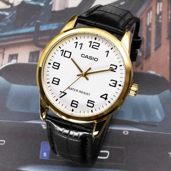 Casio Мужские модные деловые кожаные часы