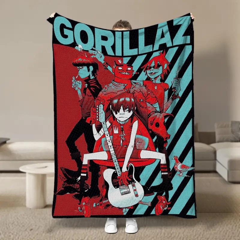 Виртуальная аниме рок-группа G-Gorillaz Мягкие одеяла, Сохраняющее тепло одеяло-плед, Удобное одеяло для пикника, Кровати, Дивана, Дома, Спальни