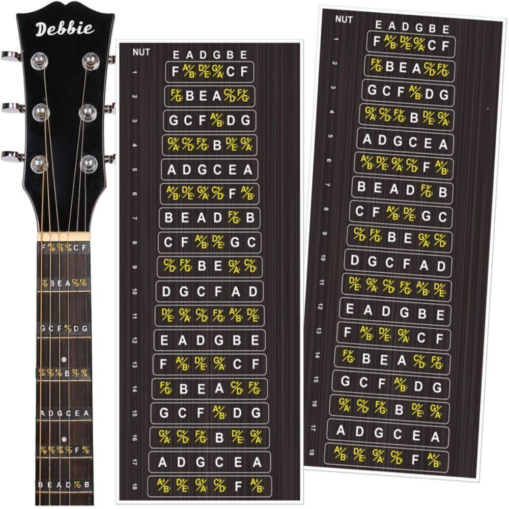 Tone Guitar Fretboard Note Sticker Portable Guitar Chord Stickers 5-string Bass