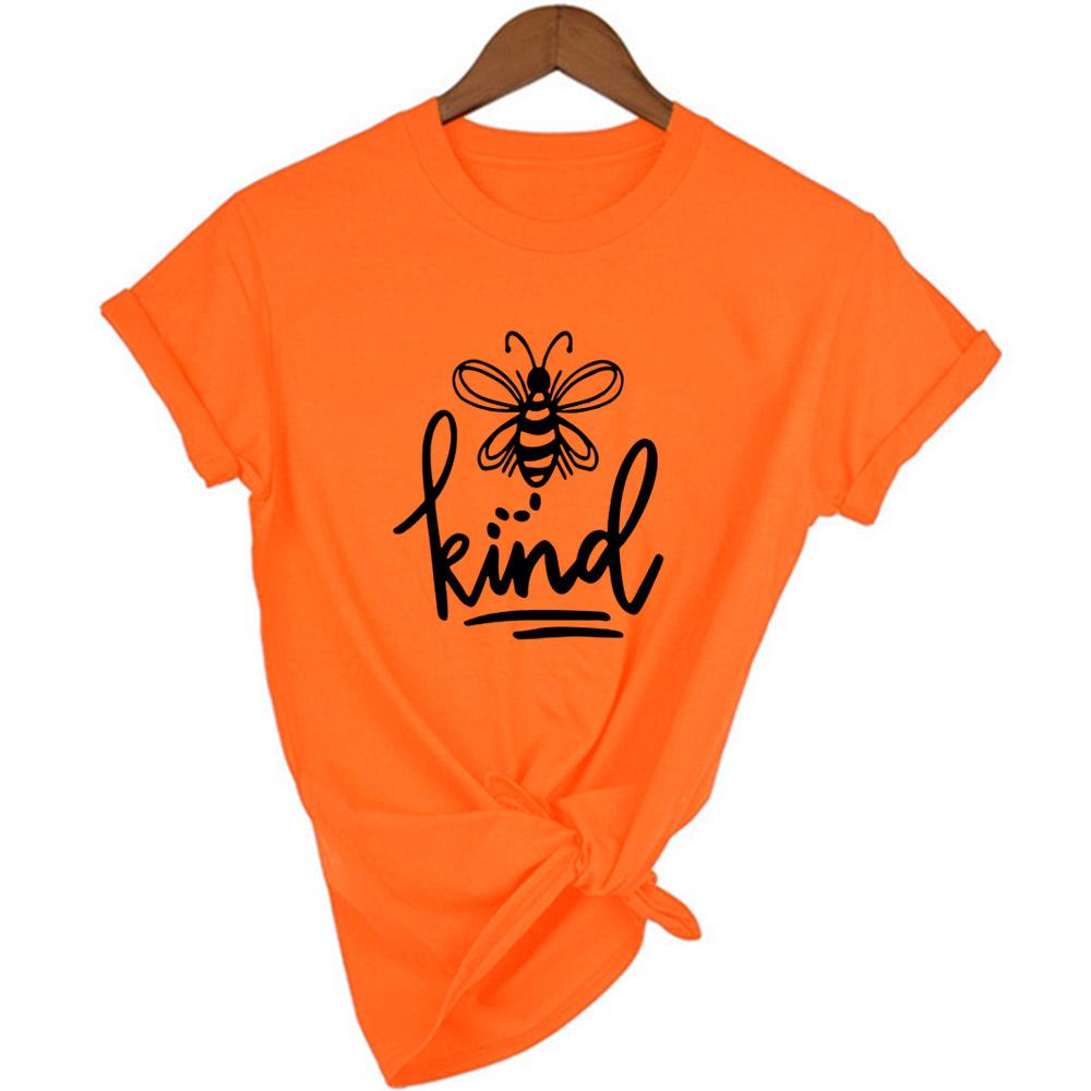 Bee Kind Print Graphic Tees Women Summer Short Sleeve Female T Shirt Mujer Camisetas Aesthetic Harajuku