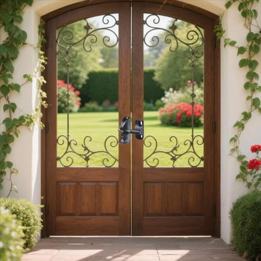 Spring Loaded Double-ded Lock Black Color Gate Lock Hardware Outdoor Door Lock Automatic Operation