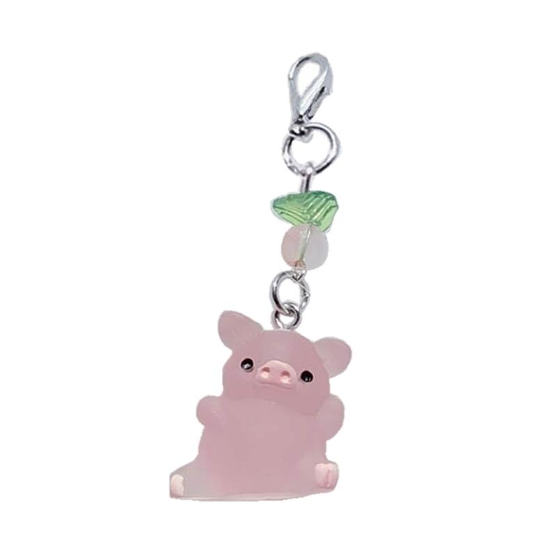 Fish Tail Strawberry Pig Hanging Pendant Sweet Phone Strap Bag Decoration Portable Hanging Lanyard Gift for Girls Women