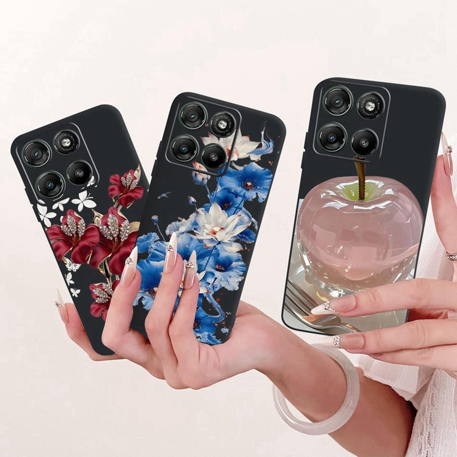 Модный Чехол с Буквой для Телефона Motorola Moto G77 G67 Задняя Крышка Для MOTO G67 G77 5G Мягкие Черные Силиконовые Чехлы