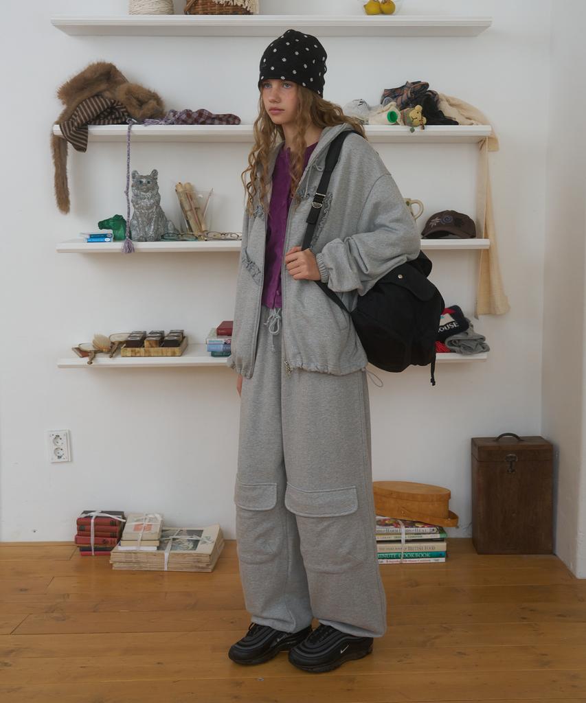 FUNFROMFUN Pocket Sweat Pants, Melange Gray