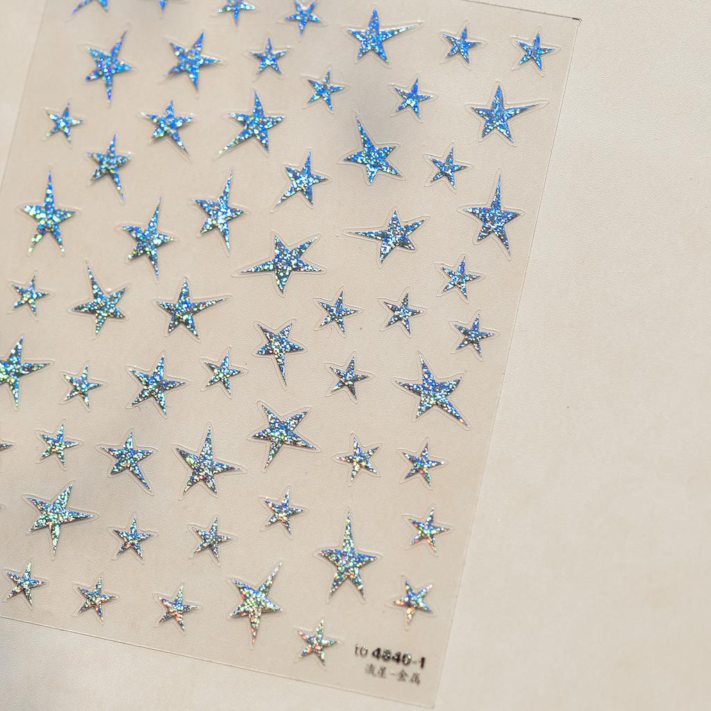 1pcs 5D Relief Kawaii Colorful Star Nail Art Stickers Multi Macaron Mangxing Nail Decorations Self Adhesive Decals Accessories