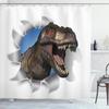 Занавеска для душа с динозаврами для ванной комнаты, забавный парк юрского периода с динозаврами, наборы занавесок для душа, декор для ванны с крючками, водонепроницаемая
