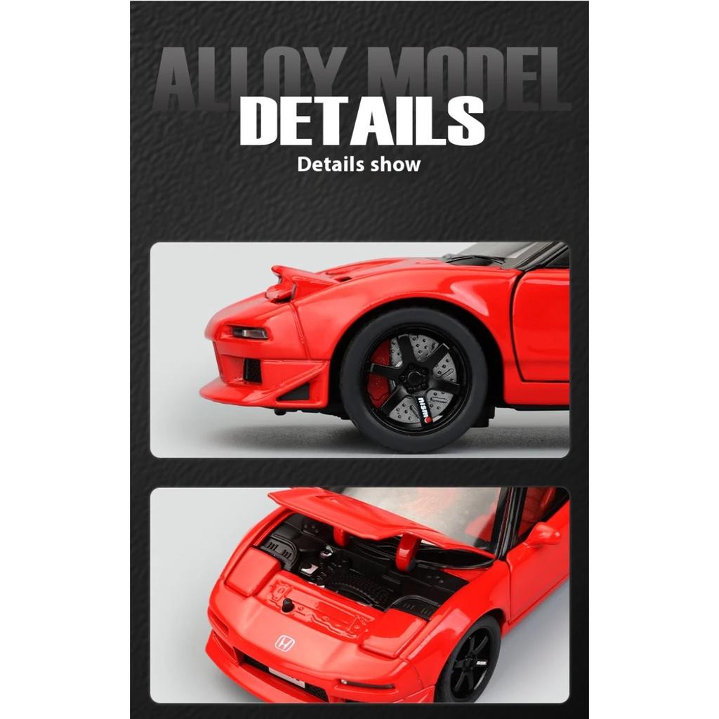 1/32 Сплав Литой Honda Acura NSX NA1 Модель Спортивного Автомобиля Симуляция Звука и Света Подставка Коллекционный Орнамент Подарок