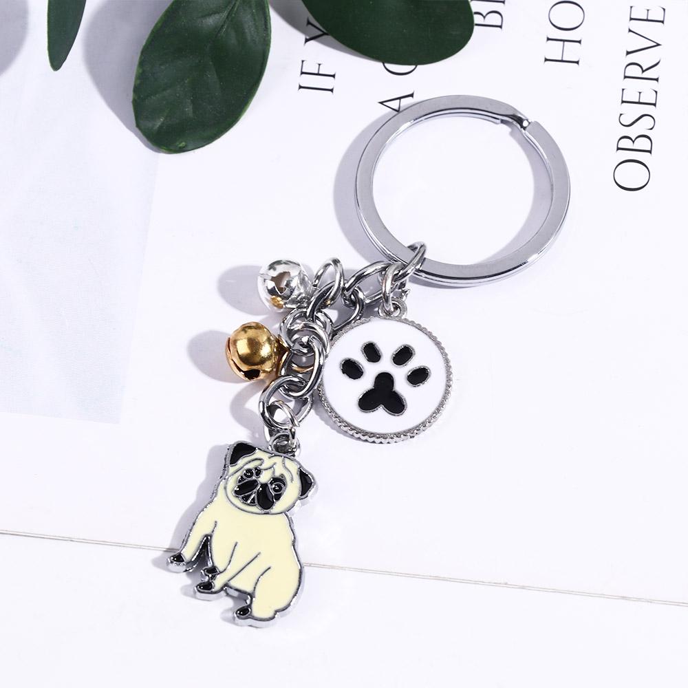 Enamel Golden Retriever Maltese Animal Bell Pet Keyring Pet Keychain Dog Keychain Dog Pendant