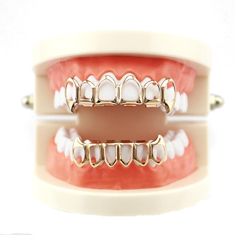 1 Set Hip Hop Teeth Top and Bottom Mouth Teeth Grills Fashion Removable Braces