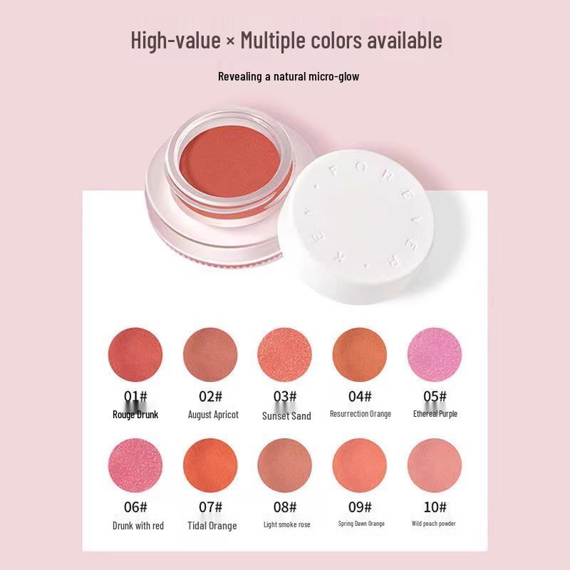 ForeverKey Blush Mud Cream - New Peach & Purple Shades for a Natural Look