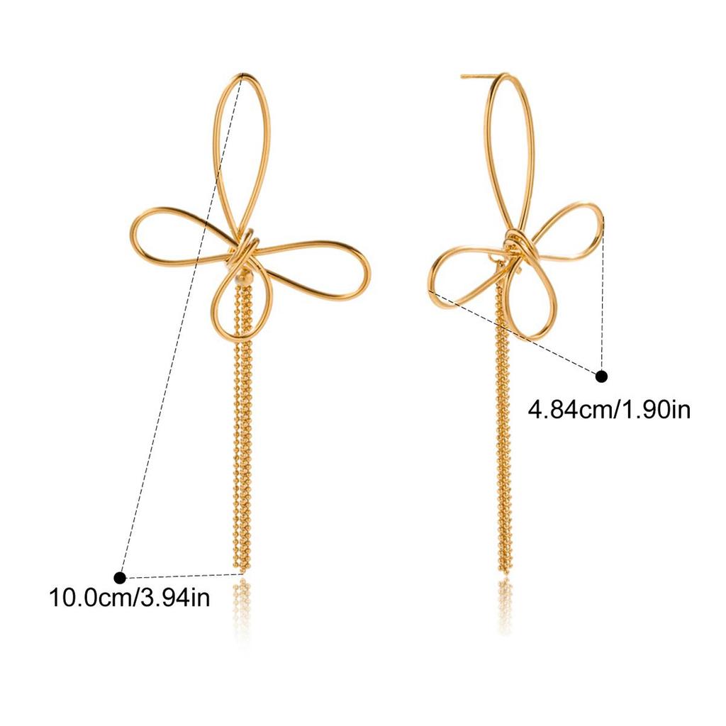 Yori Minimalist Simple Line Butterfly Tassel Earrings Waterproof Metal 18K Gold Plated Simple Daily High Quality Jewelry Gift