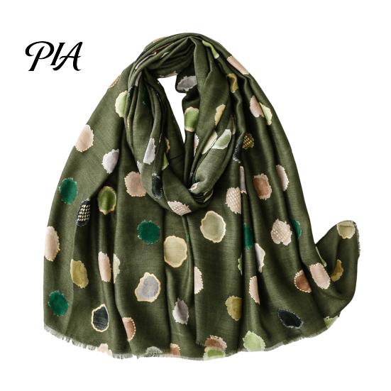 Soft Neck Scarf Polka Dot Silk for Women, Lightweight Tassel Shawl, Elegant Breathable Women Wrap Spring Summer Autumn Winter, Fashion Headwear