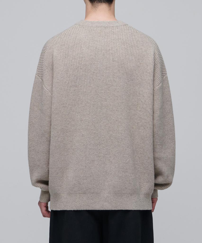 MUSINSA STANDARD Oversized Ribbed Crew Neck Knit [Oatmeal]