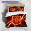 Spain football Printed Bedding 3 Piece Set Cozy Breathable Bed Cover Set as Housewarming Holiday Gift
