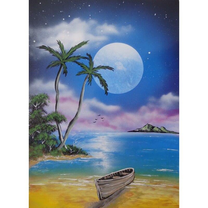 Новый 5D DIY алмазная живопись полный круглый дрель пейзаж вышивка крестиком вид на море лодка Алмазная вышивка ремесла домашний декор подарок