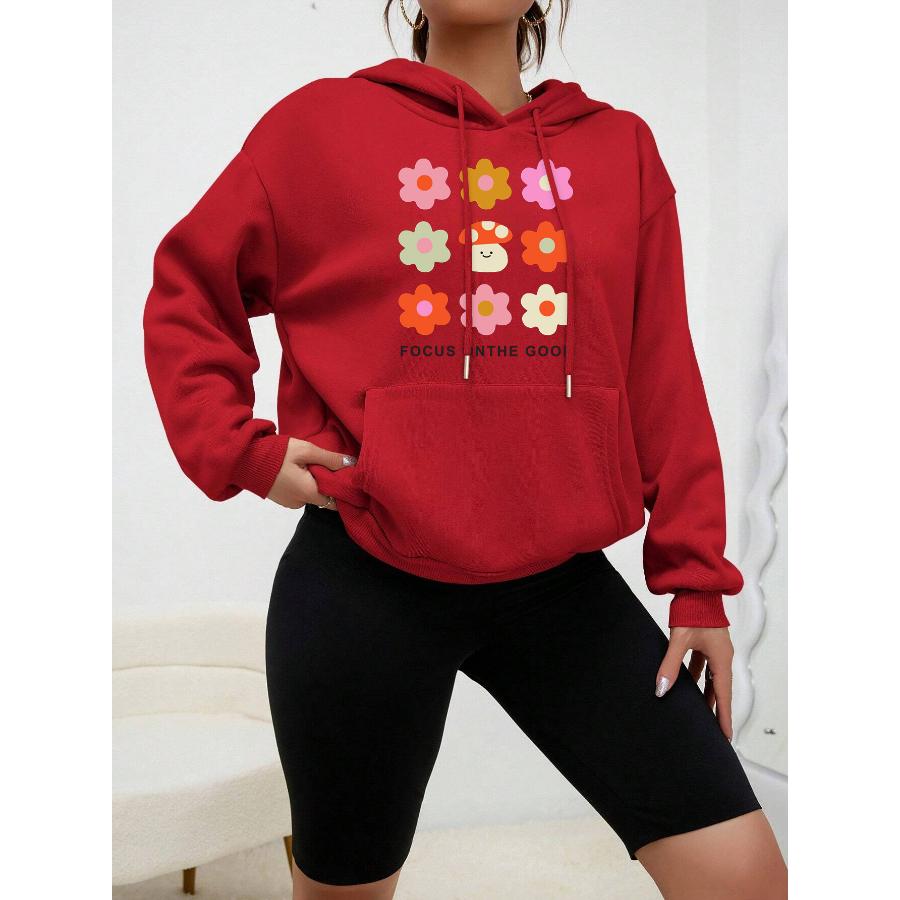 Focus On The Mushroom Aesthetic Print Hoody Creative Fashion Hoodie Casual New Sweatshirt Fleece Comfortable Female Clothing
