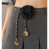 Женская цепочка на талию с камелией, украшение на талию, металлическая цепочка, пояс для женского платья, поясная цепочка