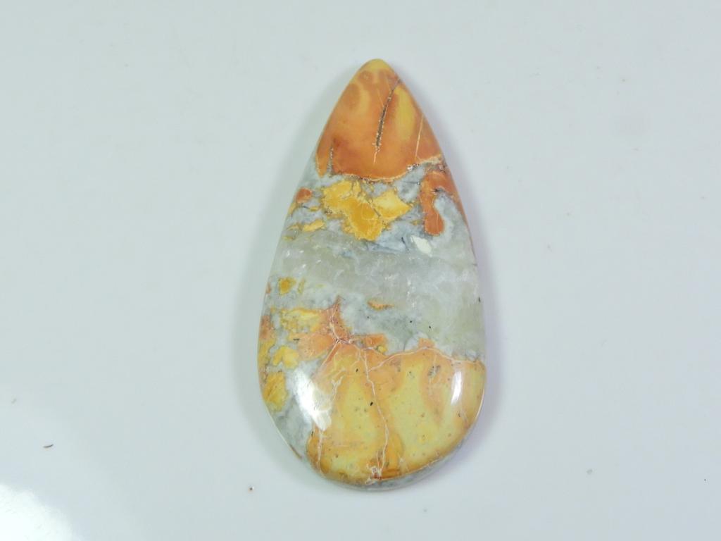 AA++ 57Cts. Natural Maligano Jasper Pear Cabochon Loose Gemstone 24X48X05MM ET-146