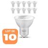 Set of 10 GU10 5W LED Bulbs (EQ. 50W) 6500K 38°