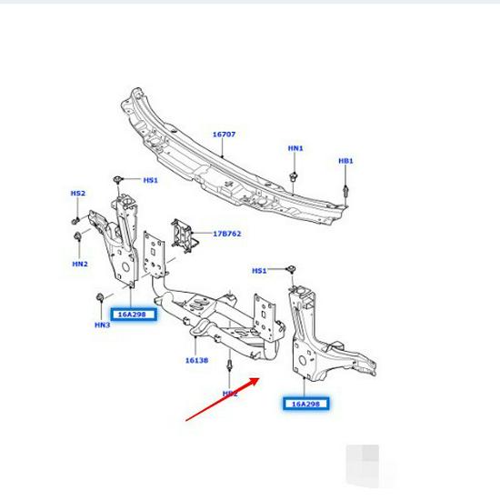 Железный кронштейн передней фары для Land Rover Range Rover 2010-2012 (LR011566/LR011565)