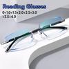 Anti Blue Light Presbyopia Diamond Trimmed Frameless Photochromic Reading Glasses Glasses Fashionable Business Men Glassess