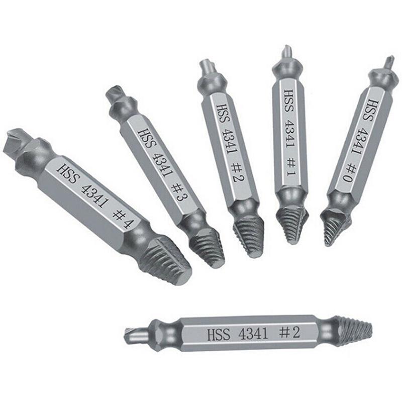 6Pcs/Set Portable Broken Bolt Remover Tool Universal Damaged Screw Extractor Speed Out Drill Bits