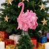 Фламинго Верхушка для Рождественской елки Украшение Розовый Искусственное перо Птица Декор с Клипсой/Пружиной Для дома Улицы Сада Праздничная Вечеринка Орнамент
