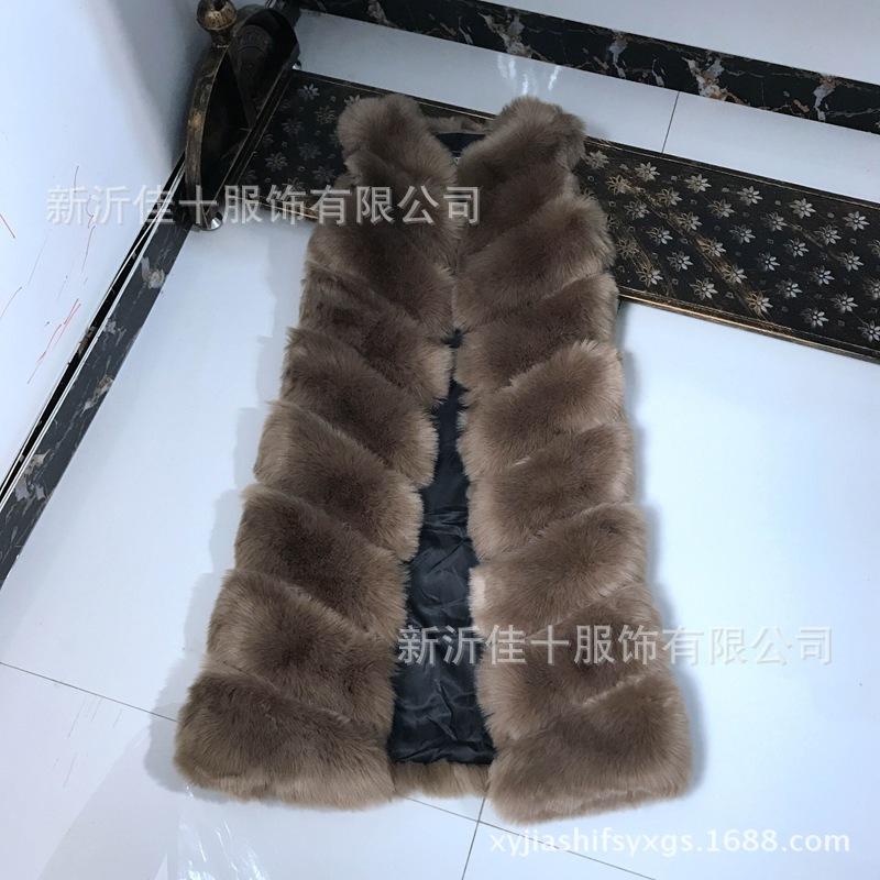 Осень и зима новый женский жилет из искусственного меха лисы длинный корейский вариант тонкий и тонкий пальто