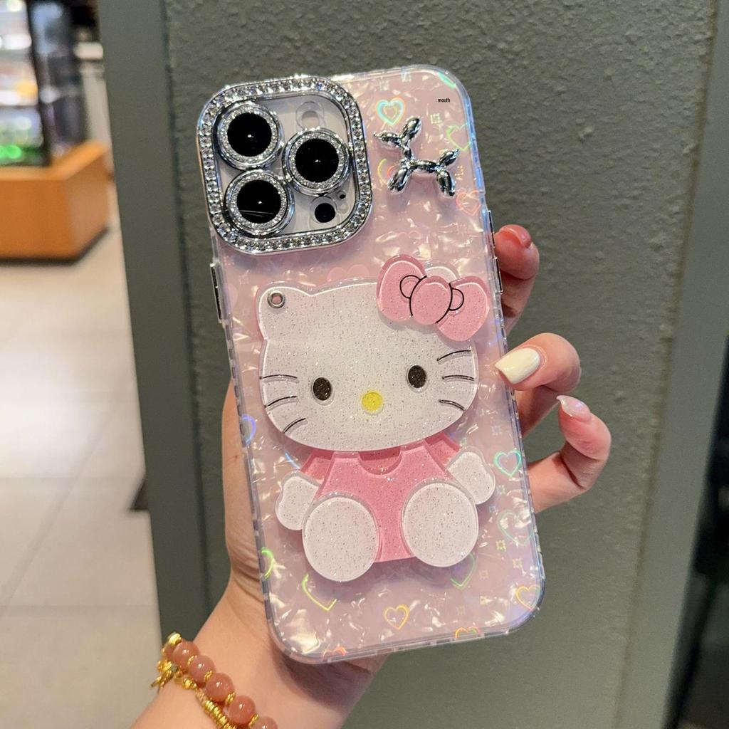 Рамка с рисунком «Сердце, Ракушка, Точки» для чехла телефона Apple 17 Pro Max/15 Pro с зеркалом KT Cat