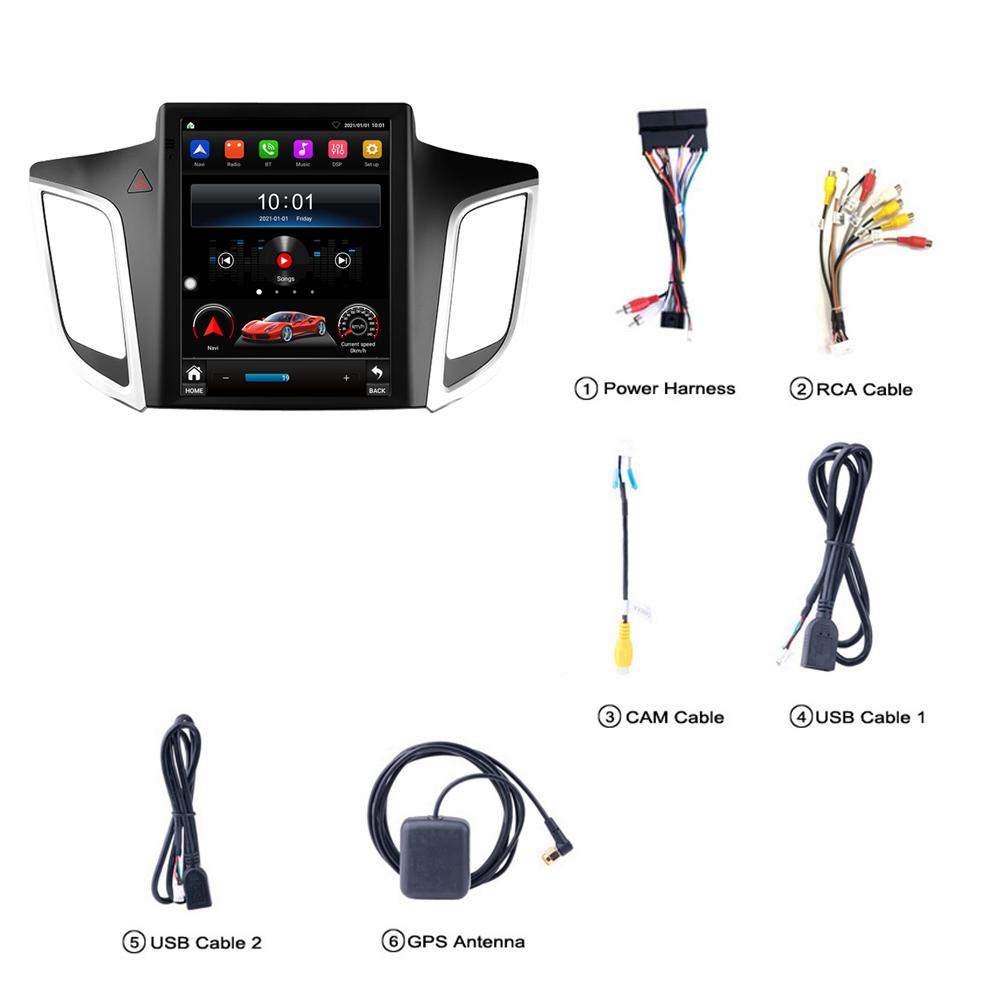 icreative Автомобильная магнитола Android для Hyundai Creta IX25 2015-2018, мультимедийный плеер 2 Din, навигация, GPS Carplay, стерео 2Din, авто