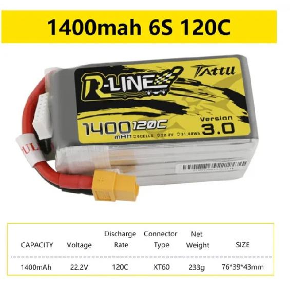 Tattu R-Line 3.0 V3 1300/1400/1550/1800/2000 мАч 120C 4S 6S 14,8 В LiPo Аккумулятор Разъем XT60 FPV Гоночный Дрон RC Квадрокоптер
