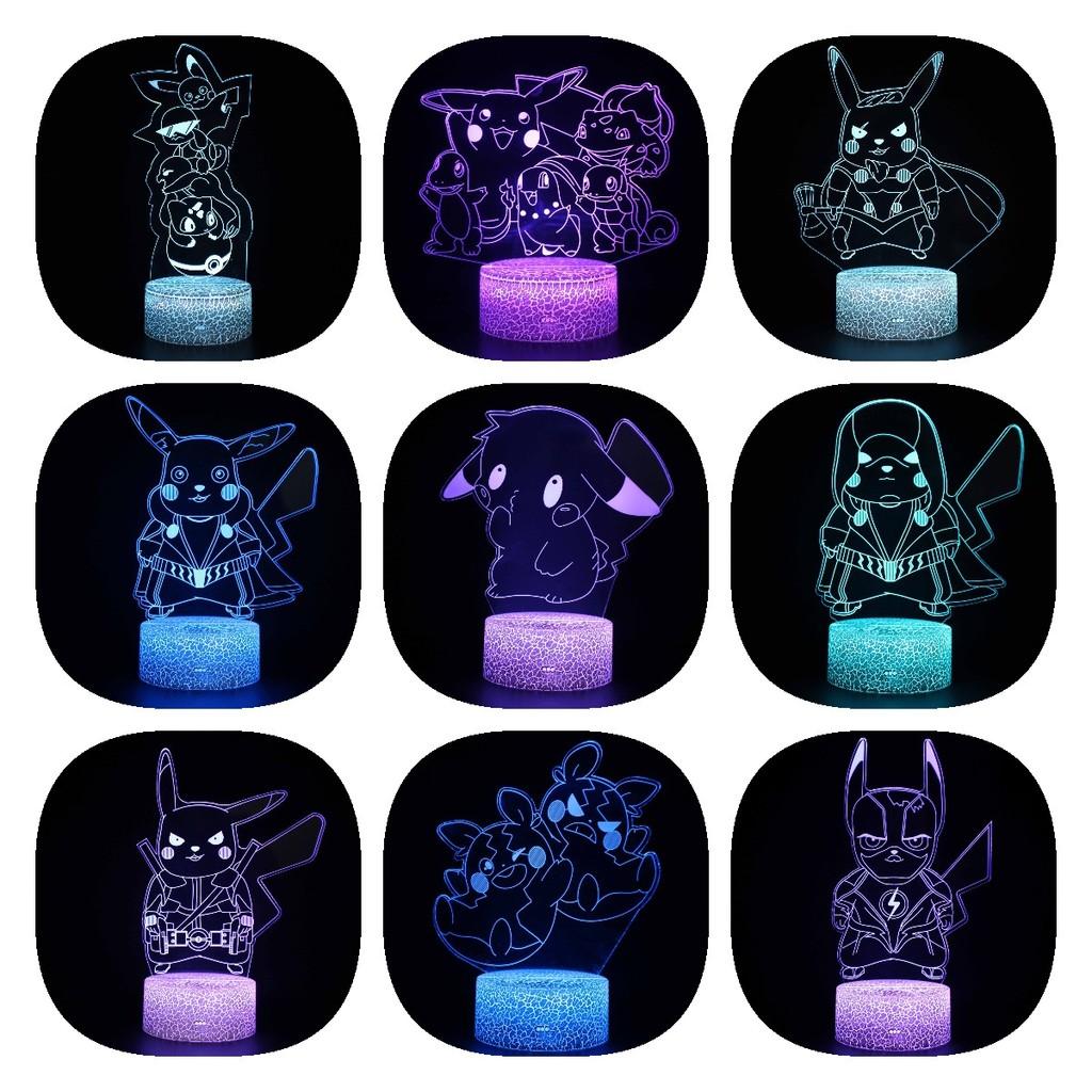 Креативный 3D ночник Пикачу Милая настольная лампа Цветная атмосферная лампа Идея для подарка