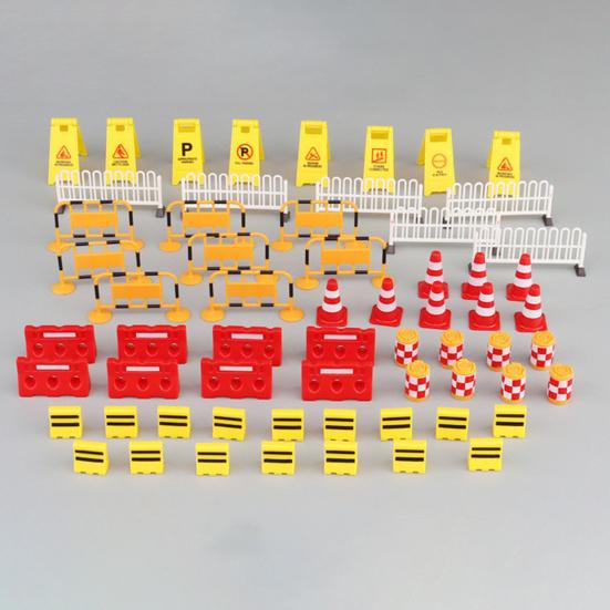 Mini Roadblock Set Miniature Highway Scene Accessories Miniature Barricades for Miniature House Decoration Role Play Education
