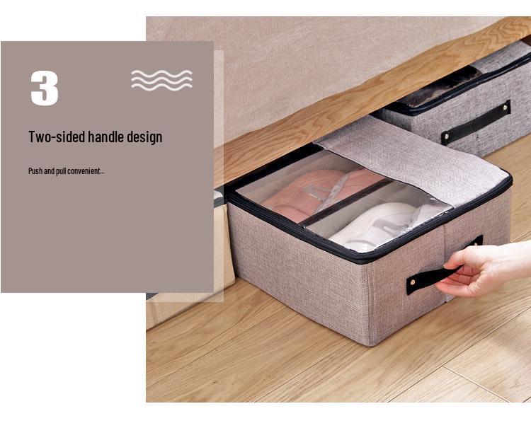 Dustproof & Moistureproof Foldable Transparent Shoe Storage Box - Space-saving Under-bed Solution