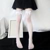 Over Knee White Bow Sexy Suspender Tube Silk Thigh High Cute Maid Stocking Transparent Stockings Pure Lovely Bow