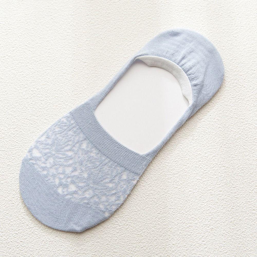 Breathable Invisible Boat Socks Hollow Crew Socks Simple Lace Socks