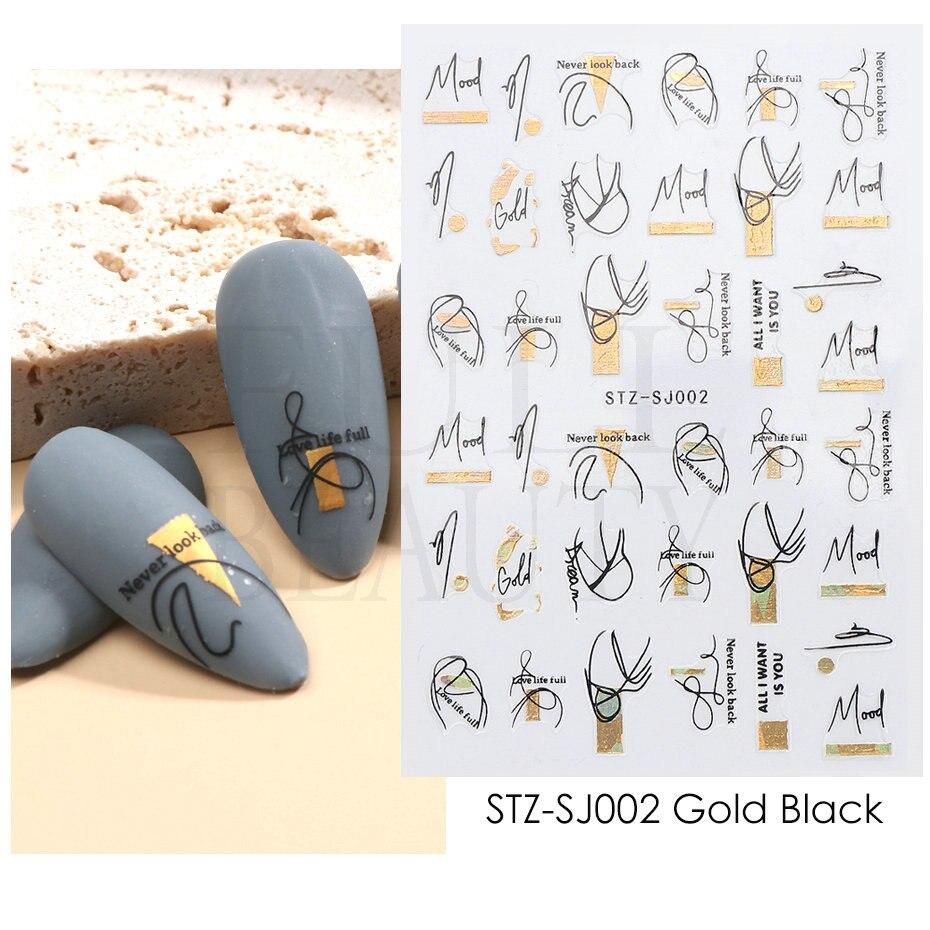 Полоски граффити, наклейки для ногтей для женщин, украшения для дизайна ногтей, розовое золото, абстрактная линия, весенний 3D слайдер для маникюра, лака для татуировок