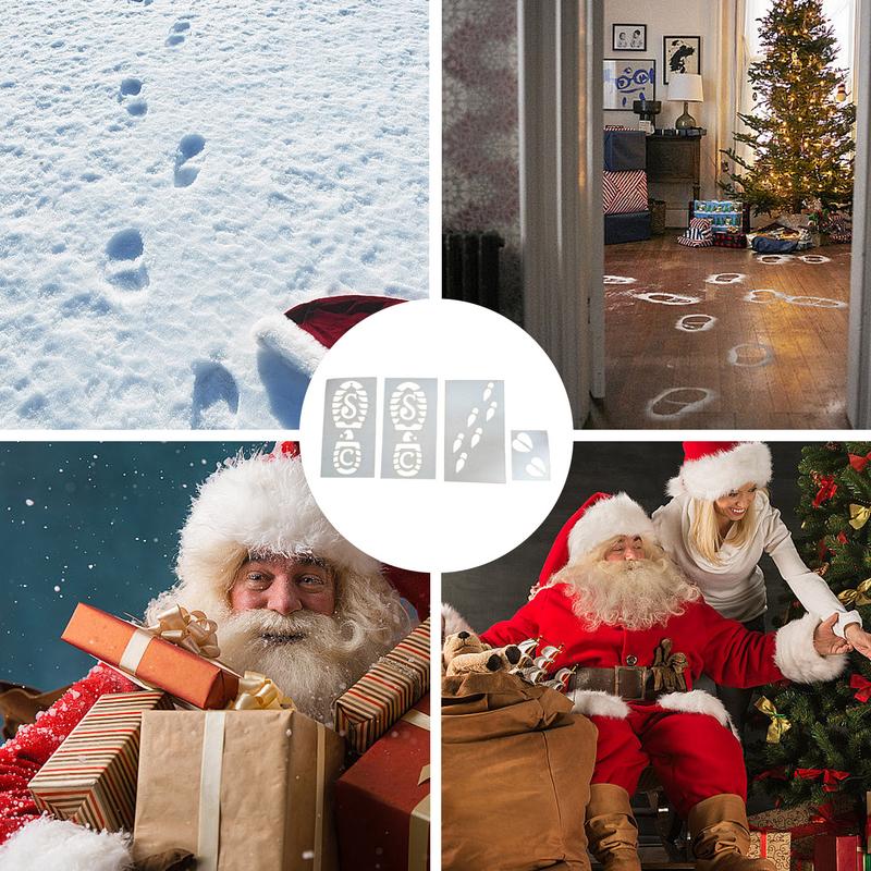 Foot Stencil For Christmas Gnome Christmas Stencil Reusable Footprint Templates Small Holiday Stencils Snow Painting Paste