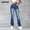 Retro Spice Girls Jeans Women Skinny Slim High Stretch Micro Flare Pants