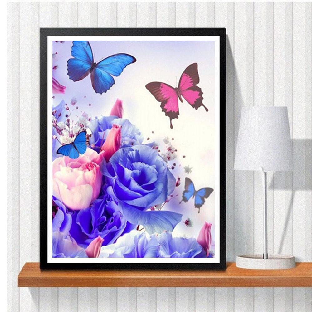 5D DIY Diamond Painting Beautiful Butterfly Diamond Embroidery Cross Stitch Kit Full Rhinestone Mosaic Home Decor