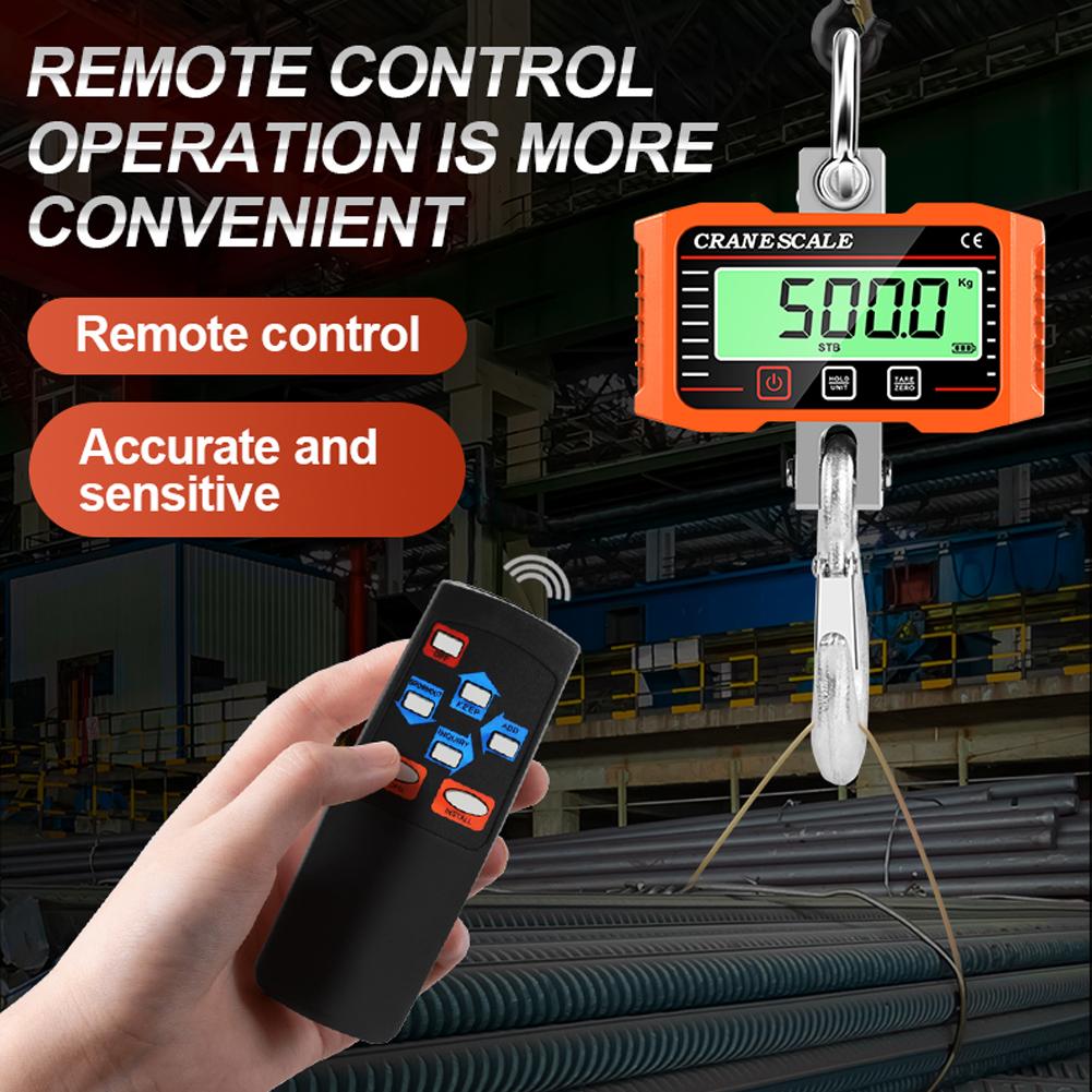 Digital LCD Display 2000kg Crance Scale Portable Electronic Heavy Duty Weight Hook Crane Industrial Grade Weighing Meter