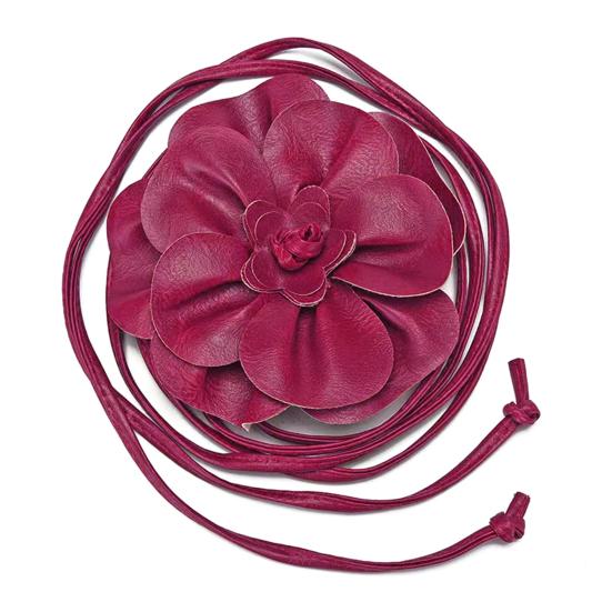 Пояс с цветочным принтом в стиле бохо для женщин и девочек, тонкий пояс из искусственной кожи с цветочным принтом для свадебного платья