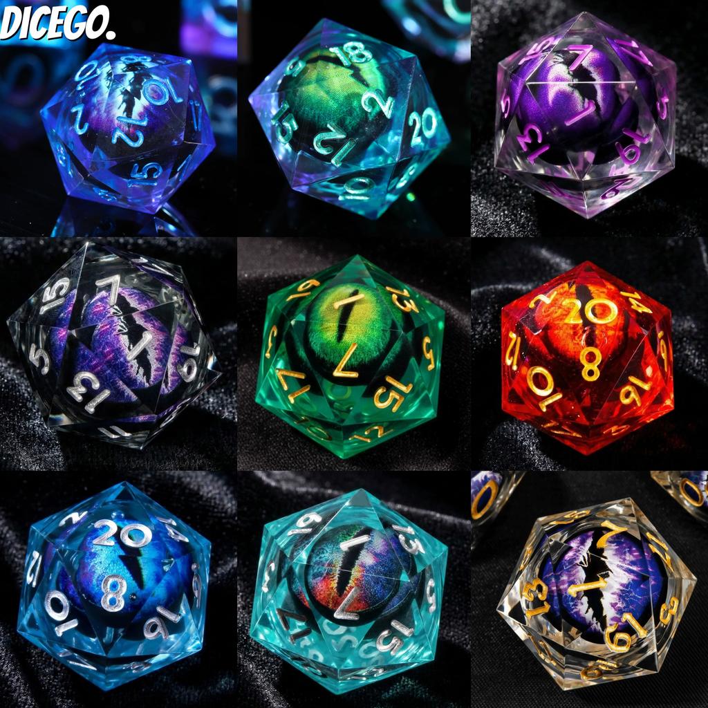 Pointed Resin Longan Movable Baldur's Gate Dice Set Dungeons & Dragons Board Game DND Cthulhu Running Group