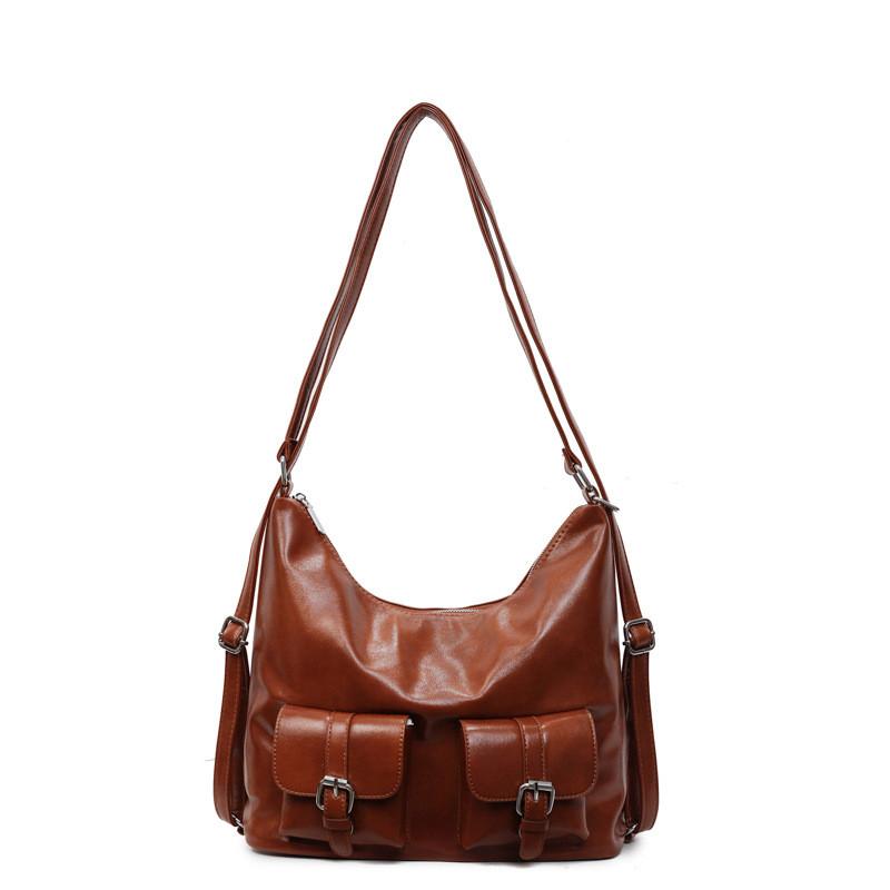 Однотонная карманная многоцветная сумка-тоут, сумка на одно плечо, сумка-подмышка, рюкзак, мода